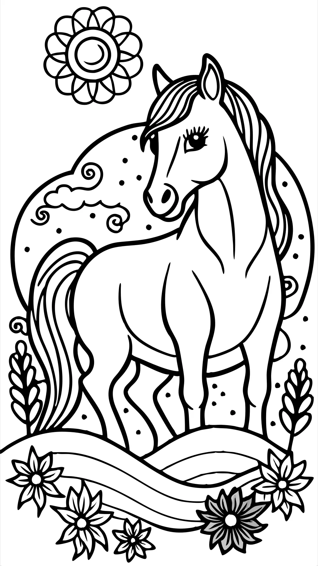 horse adult coloring pages